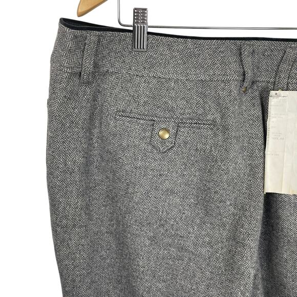 NWT Eddie Bauer Wool Blend Tweed Herringbone Dress Trousers Pants Gray 18 Lined - Picture 10 of 16